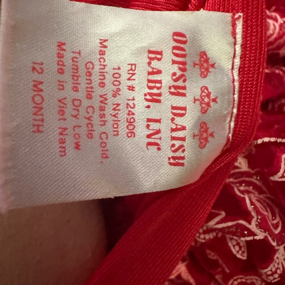 RED 12 Month Skirt for Baby - Picture 3 of 3